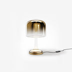 Lampe à poser dôme doré en métal et verre Nero