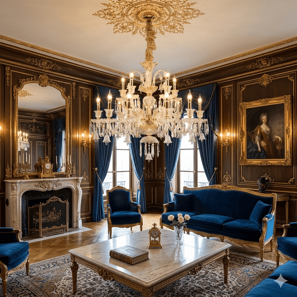 Lustre baroque en verre et cristaux K9 Palais
