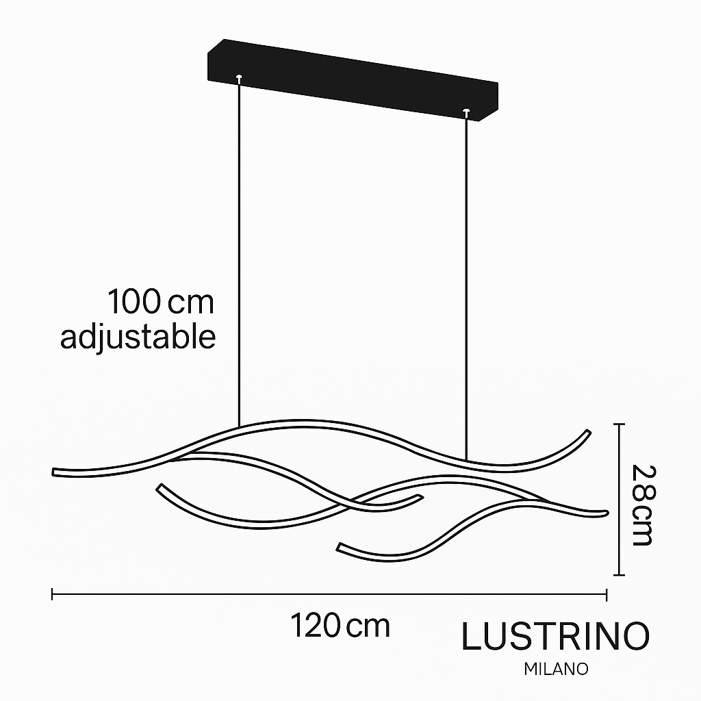 Suspension vagues lumineuses dorées Remous – vue 6