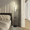 Lampadaire trois tiges lumineuses noires avec tablette Diapason