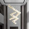 Lustre carré en albâtre en cascade Essaim