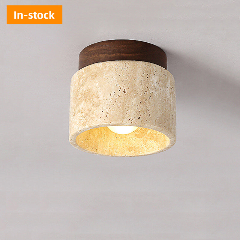 Plafonnier rond en marbre cylindrique Hameau