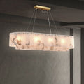 Lustre en albâtre ovale allongé Frise