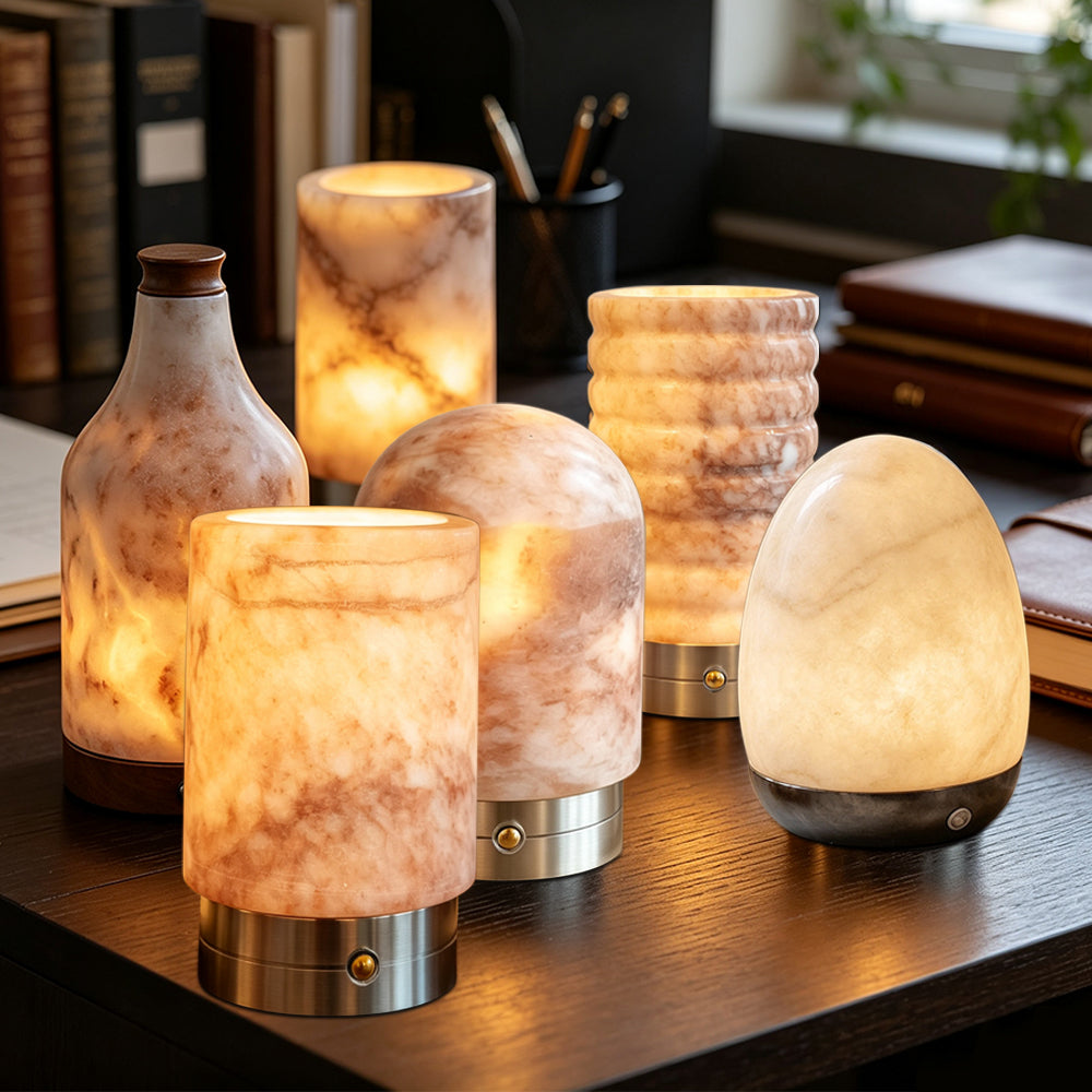 Lampe sans fil rechargeable en albâtre Luciole