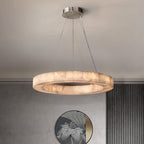 Lustre en albâtre anneau fin Écliptique