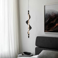 Suspension ruban vertical torsadé noir et blanc Encens