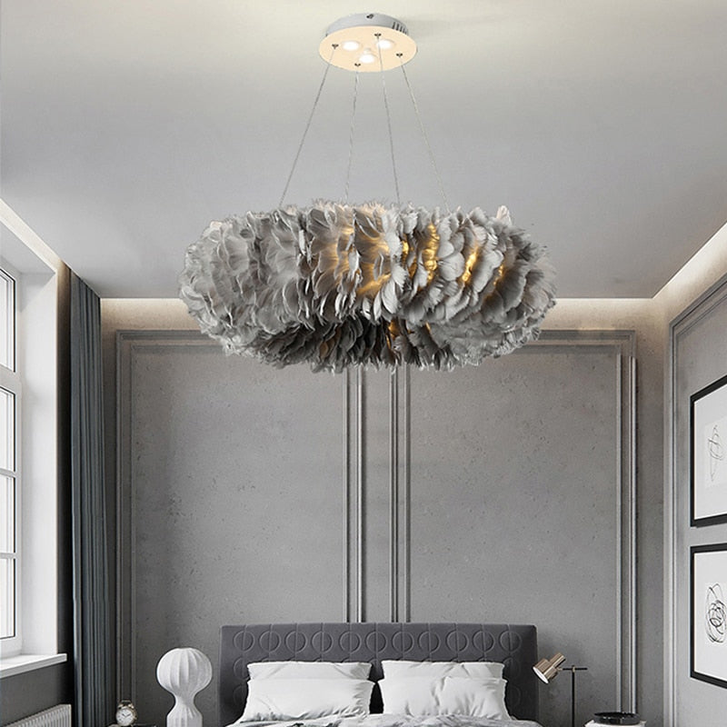 Lustre nuage gris aux volumes doux Stratus, finition grise – vue 2