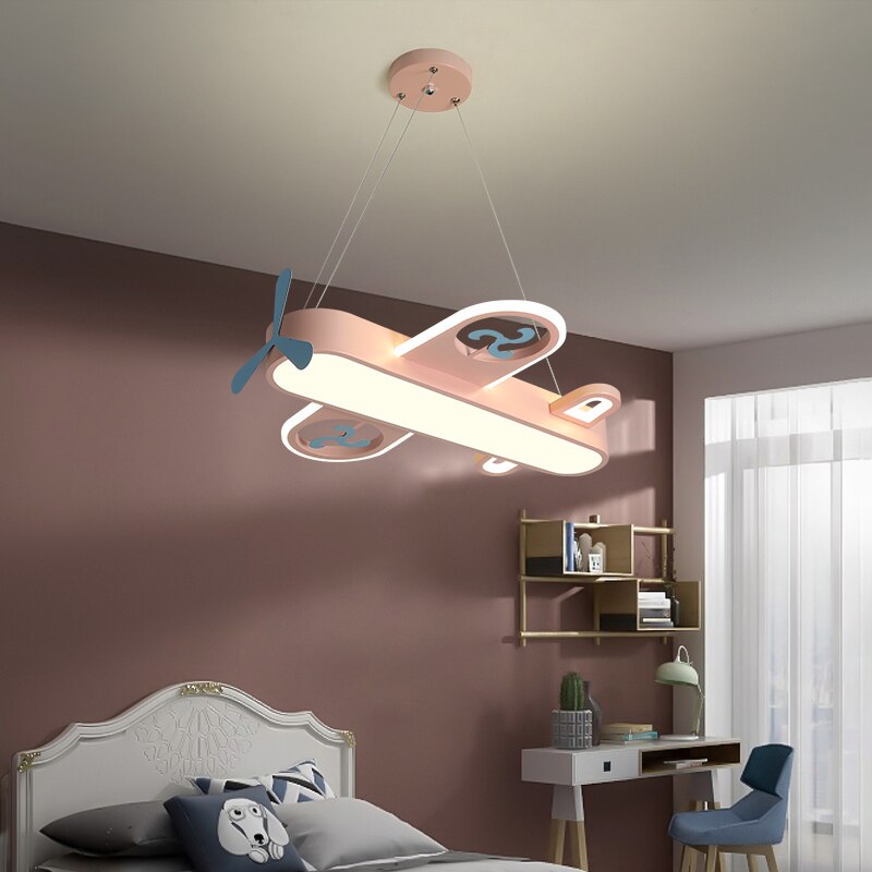 Lustre avion bleu pour chambre d'enfant Voltige, coloris rose – vue 5