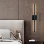 Applique murale linéaire noire élancée sans fil rechargeable Charme