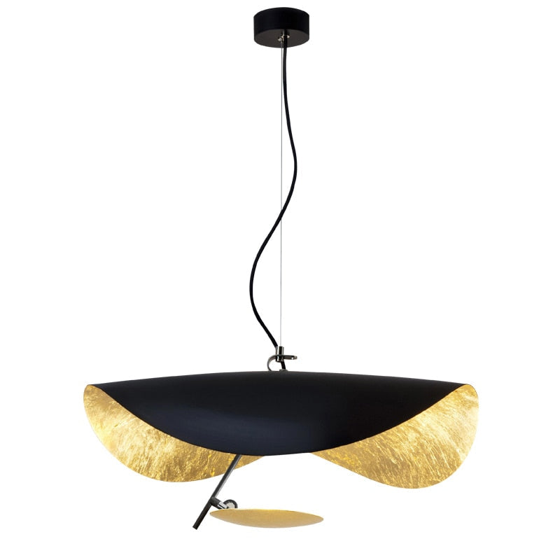 Suspension coupole en métal noir à intérieur cuivré Vasque