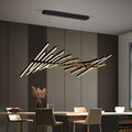 Lustre LED à barres orientables Plumage, finition noire