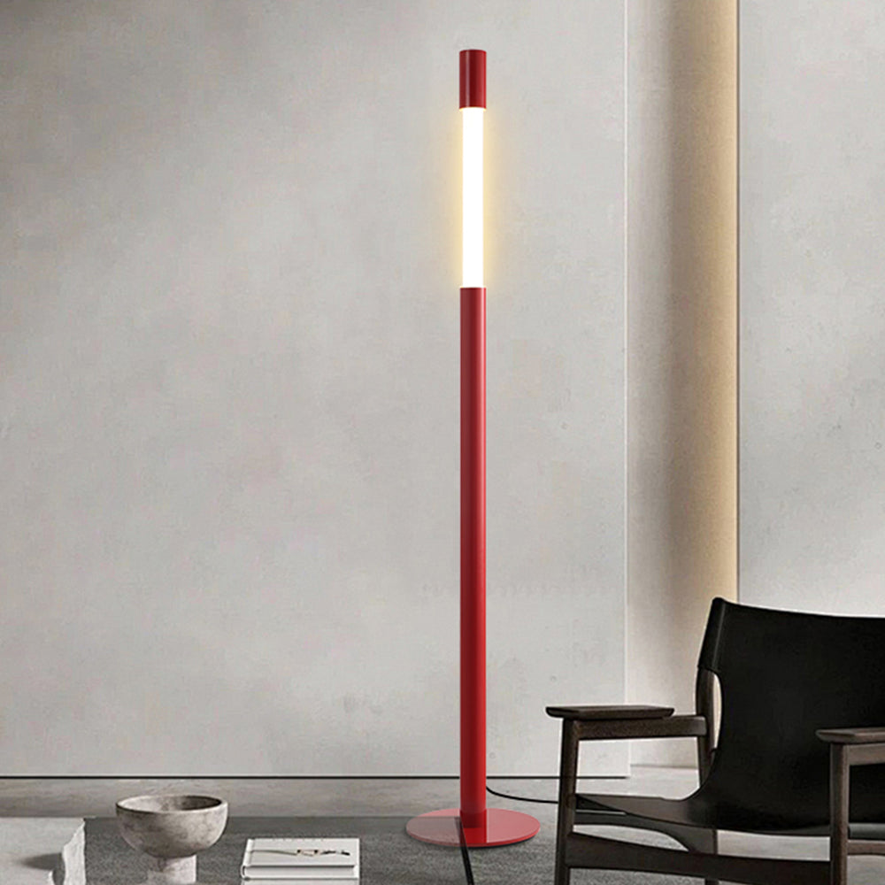 Lampadaire colonne rouge à tube lumineux Ibis