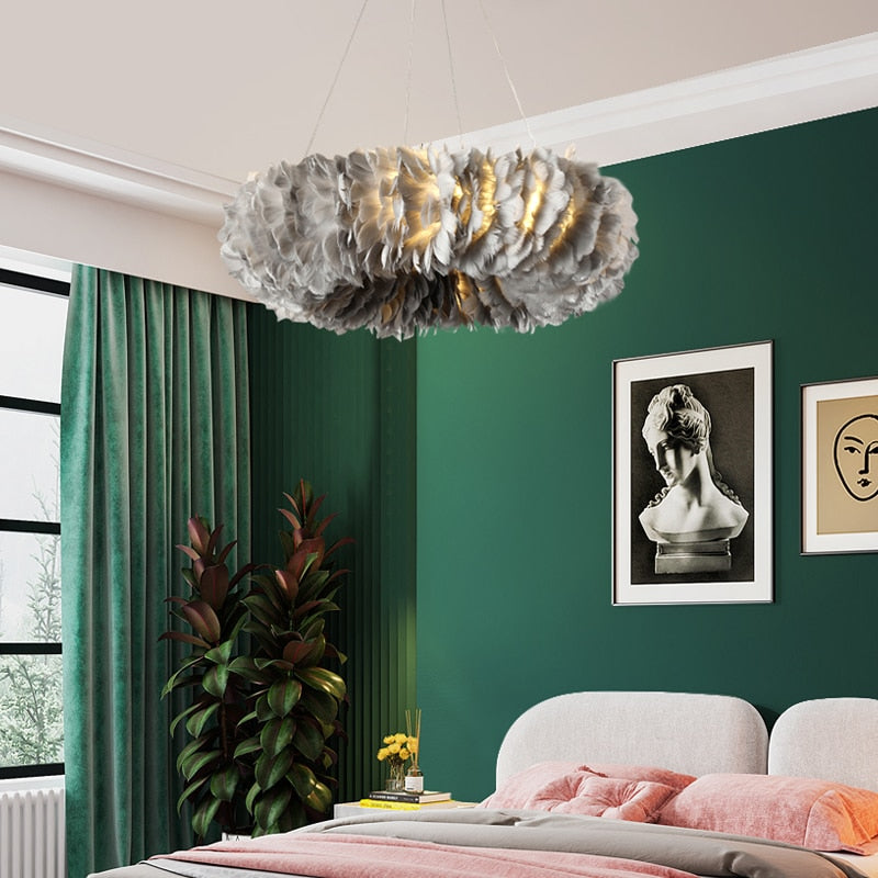 Lustre nuage gris aux volumes doux Stratus, finition grise