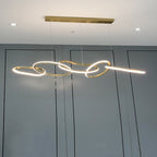 Lustre cinq lignes dorées entrelacées Sillage – vue 3