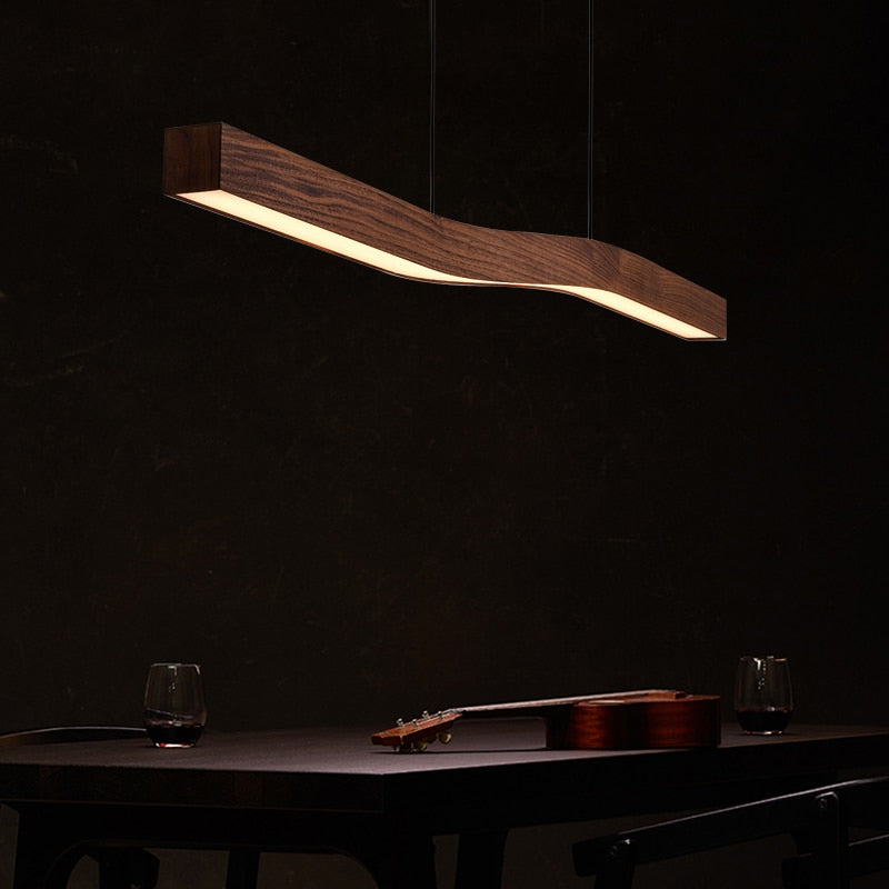 Lustre linéaire ondulé en métal aspect bois flotté Rivage – vue 4