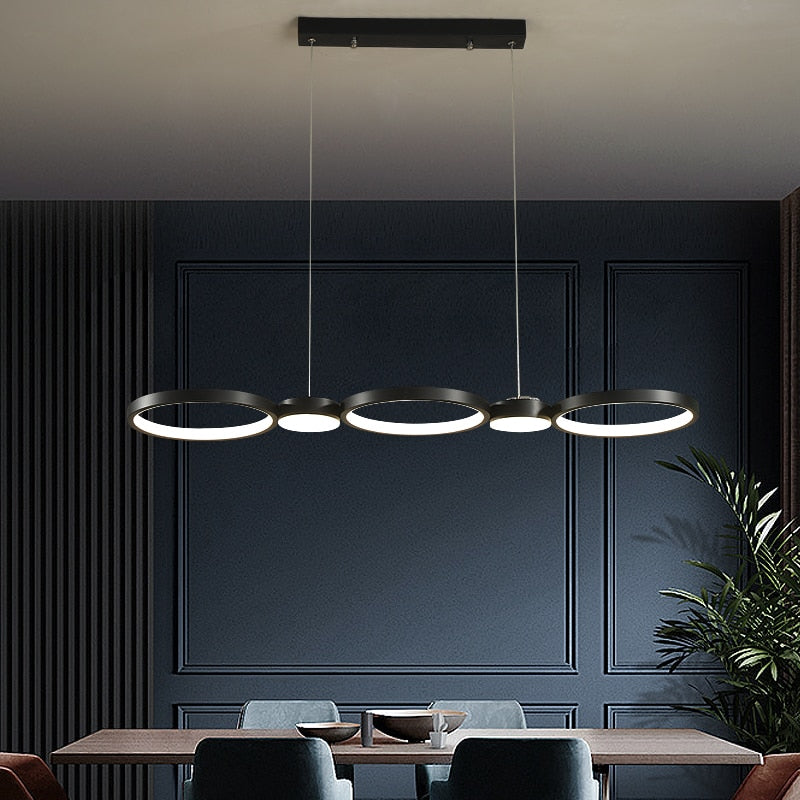 Lustre cerceaux lumineux noirs superposés Ricochet – vue 5