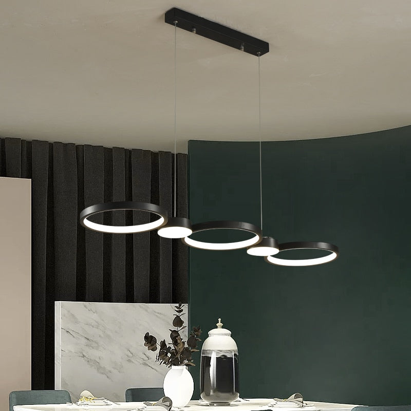 Lustre cerceaux lumineux noirs superposés Ricochet – vue 4