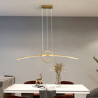 Lustre ligne courbe et anneau doré Tangente – vue 3