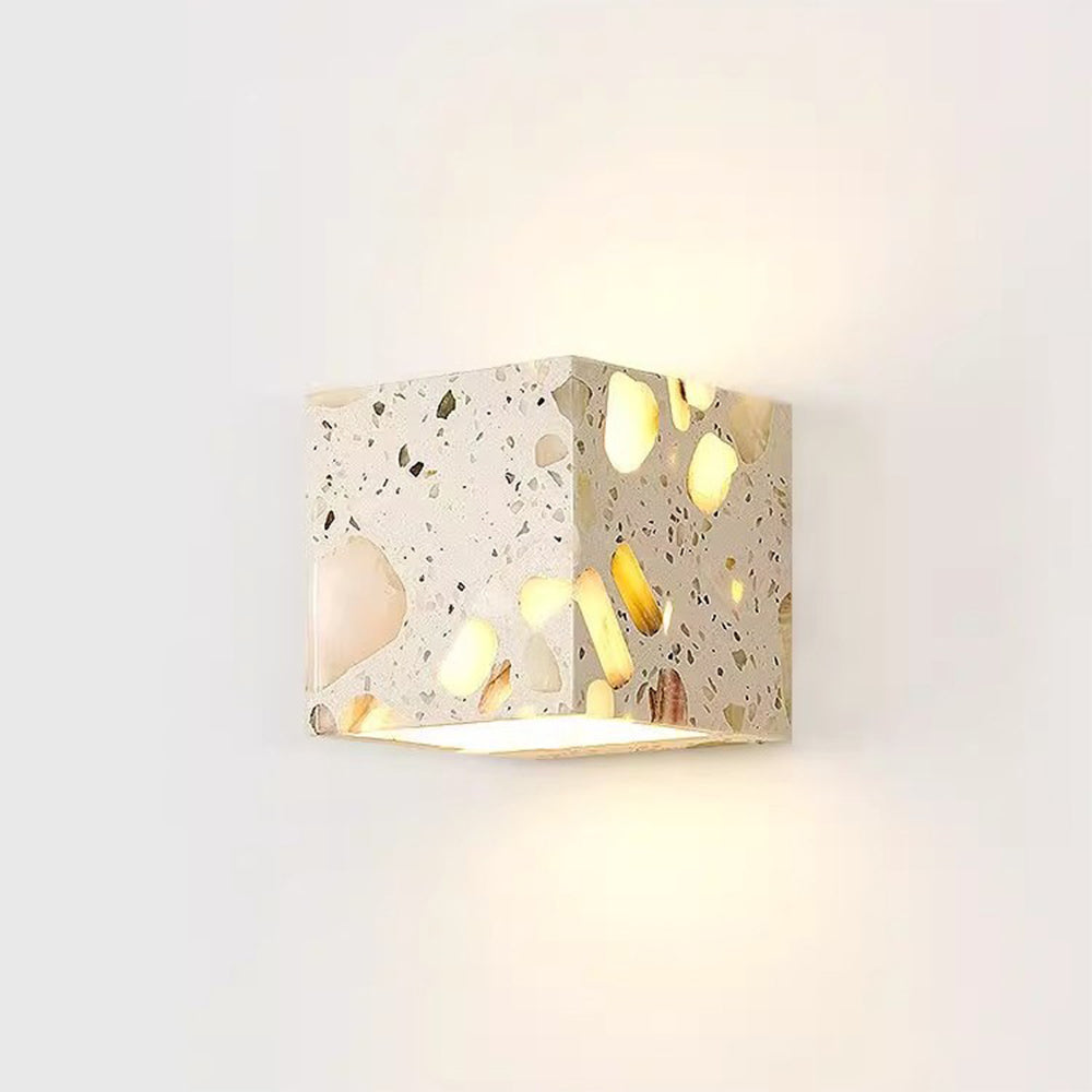 Applique murale carrée en marbre moucheté Coffret