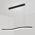 Lustre linéaire noir à vague lumineuse Flot