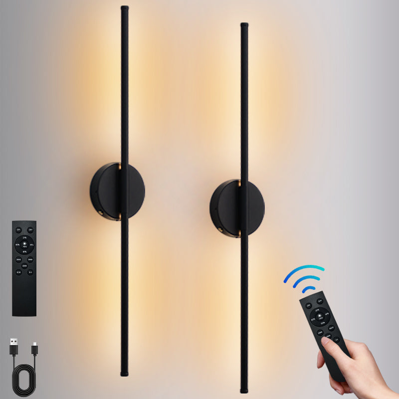 Applique murale linéaire noire sans fil rechargeable Calame