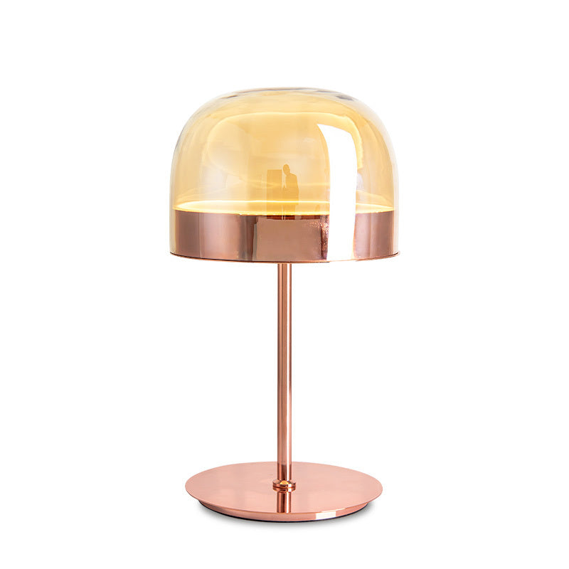 Lampe à poser en verre orientable ambré et cuivré Hydromel