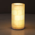 Lampe à poser en albâtre sans fil rechargeable cylindrique Donjon