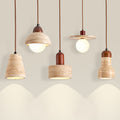 Suspension en travertin capuchon aspect bois Jardin