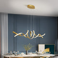 Lustre deux brins lumineux dorés enlacés Torsade, finition dorée