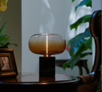 Lampe à poser sans fil rechargeable dôme ambré dégradé Estuaire