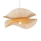 Suspension ondulée en bambou tressé Roseau, coloris bambou
