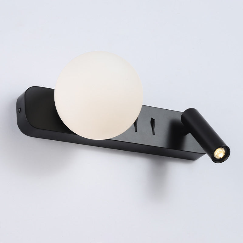 Applique murale orientable noire globe et liseuse Crépuscule