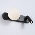 Applique murale orientable noire globe et liseuse Crépuscule