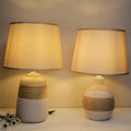 Lampe à poser en céramique style wabi-sabi pied galbé Écheveau