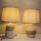 Lampe à poser en céramique style wabi-sabi pied galbé Écheveau