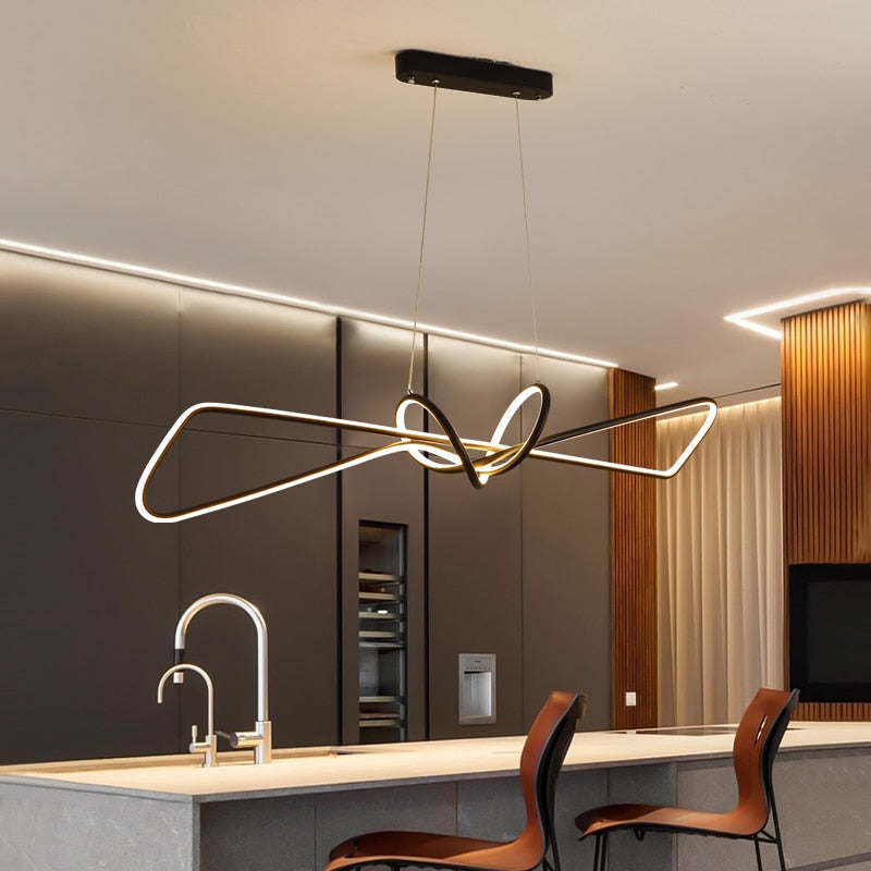 Lustre LED nœud en acrylique doré Lasso