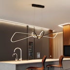 Lustre LED ligne incurvée en métal noir Paraphe