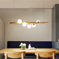 Lustre branche de bois poli à globes Lierre, coloris bambou – vue 5