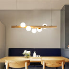Lustre branche de bois poli à globes Lierre, coloris bambou – vue 5