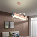 Lustre avion bleu pour chambre d'enfant Voltige, coloris rose