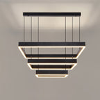 Suspension rectangulaire trois cadres étagés noirs Gradin