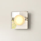 Applique murale carrée en verre transparent et globe Clarté