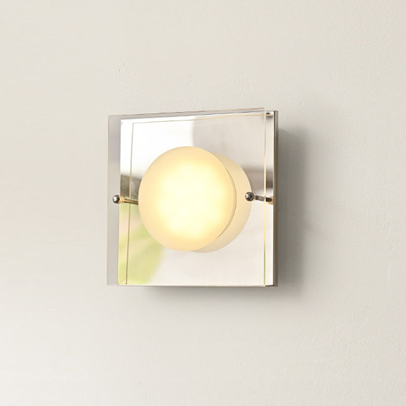 Applique murale carrée en verre transparent et globe Clarté