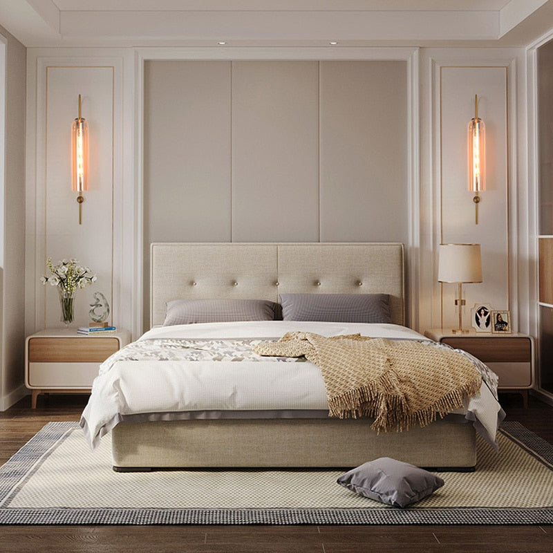 Applique murale longiligne ambrée Mèche, coloris ambré