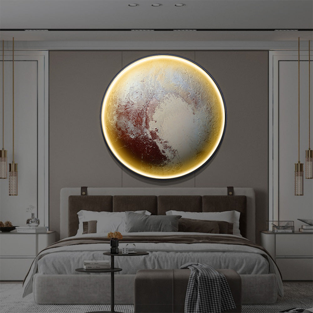 Applique murale lune ronde teintes ocre Austral