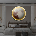 Applique murale lune ronde teintes ocre Austral
