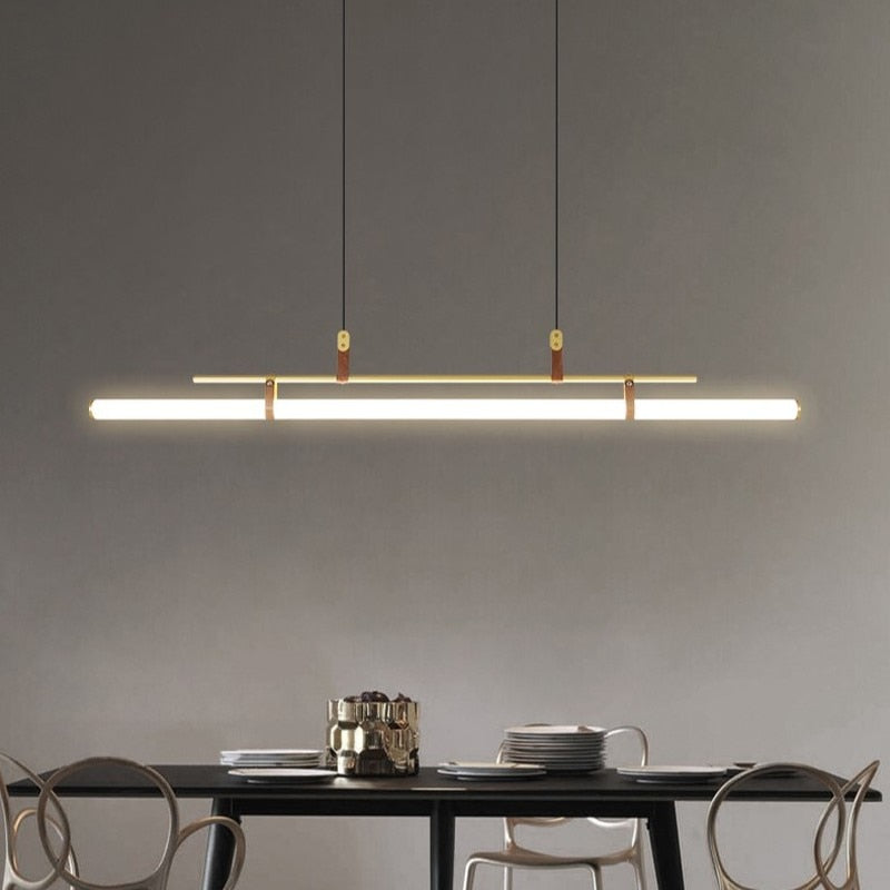 Lustre linéaire à spots noir Rampe, finition dorée