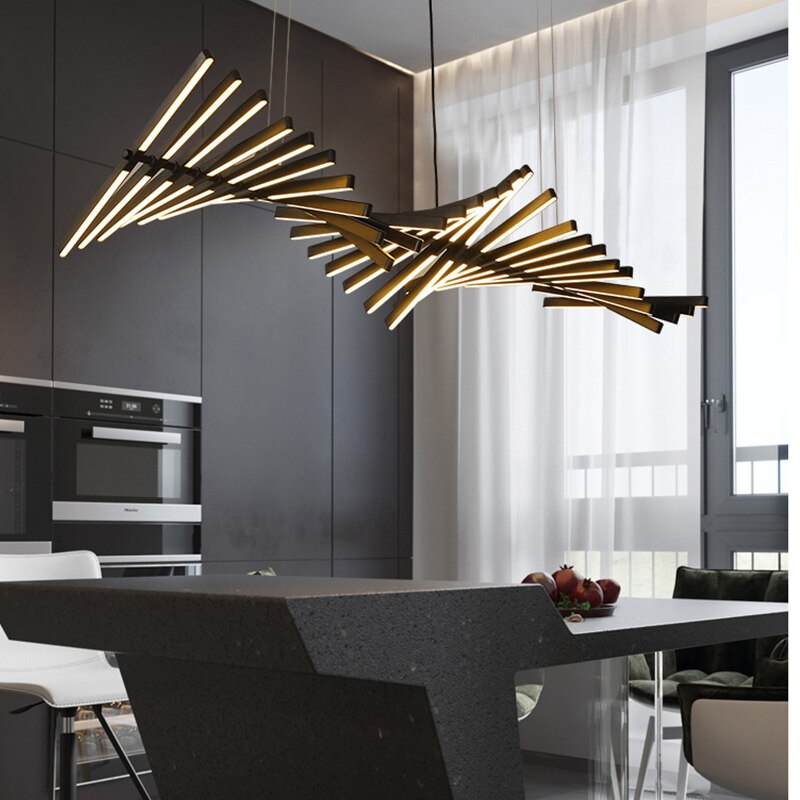 Lustre LED à barres orientables Plumage, finition noire – vue 2