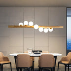 Lustre branche de bois poli à globes Lierre – vue 6