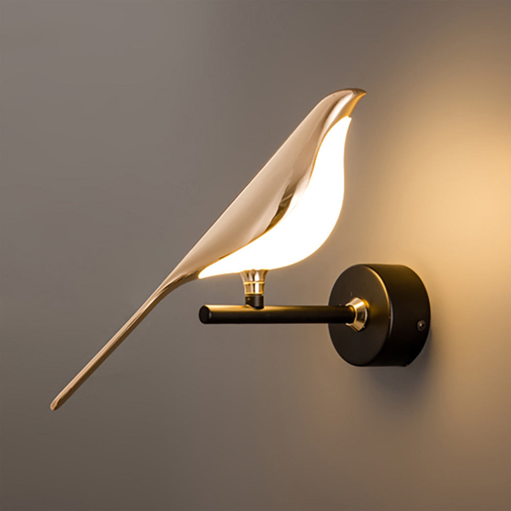 Applique murale oiseau doré et blanc Alouette